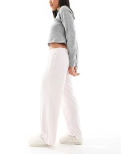 Hollister Nightwear Ribbed Baggy Trouser In Lilac Multi For Women Pale Lilac -Hollister Shop 207900803 4