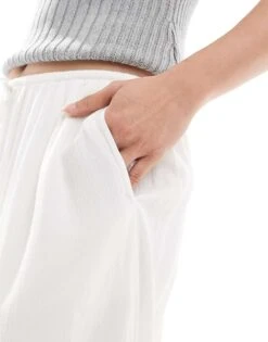 Hollister Panel Detail Fluted Hem Maxi Skirt In White For Women -Hollister Shop 207948178 4