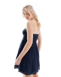 Hollister Crochet Bandeau Mini Dress In Black For Women -Hollister Shop 207953303 4