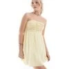 Hollister Crochet Bandeau Mini Dress In Yellow For Women