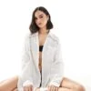 Hollister Long Sleeve Beach Cover Up Shirt With Crochet Inserts In White For Women -Hollister Shop 208108112 1 white